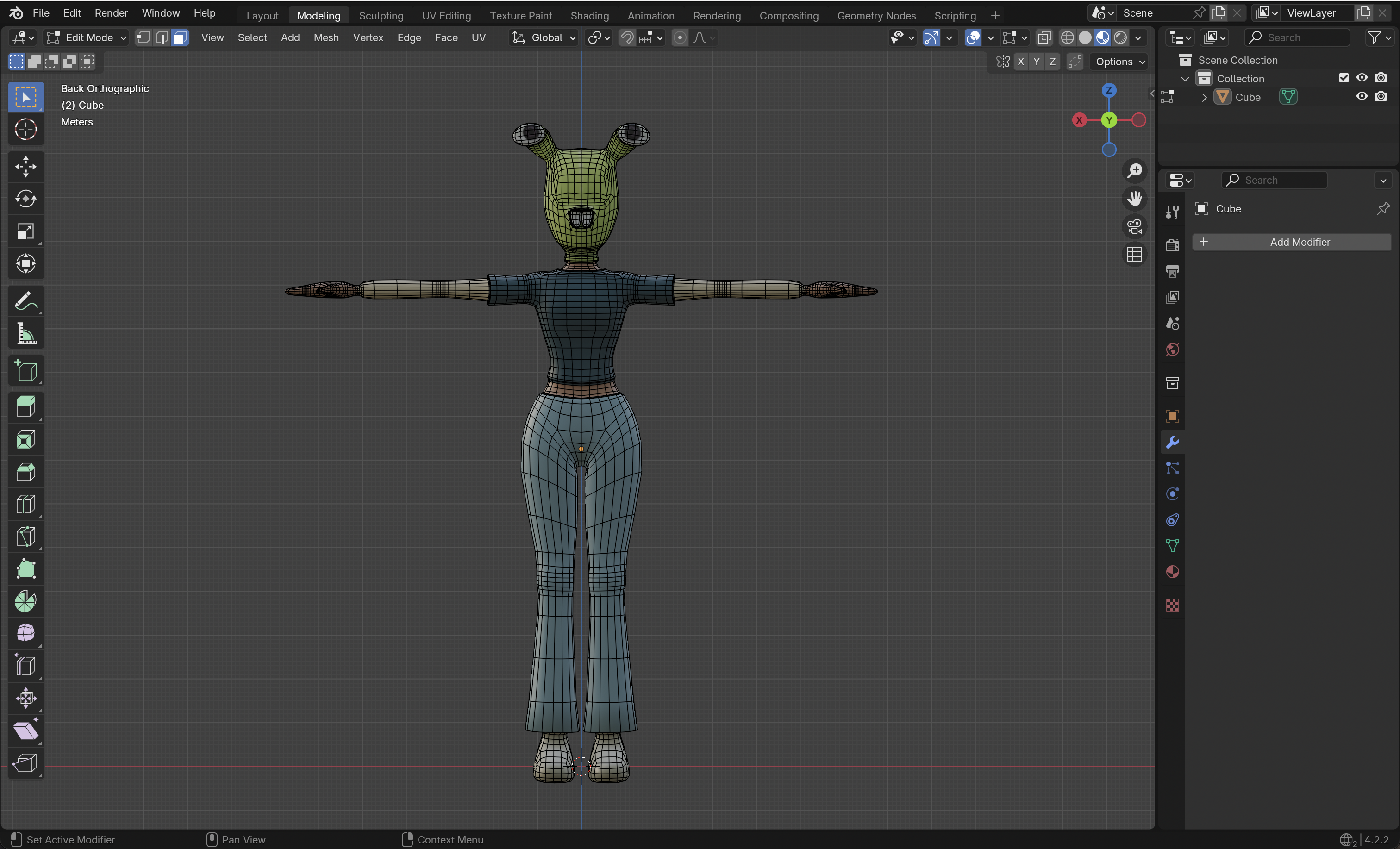 Character model in T-pose