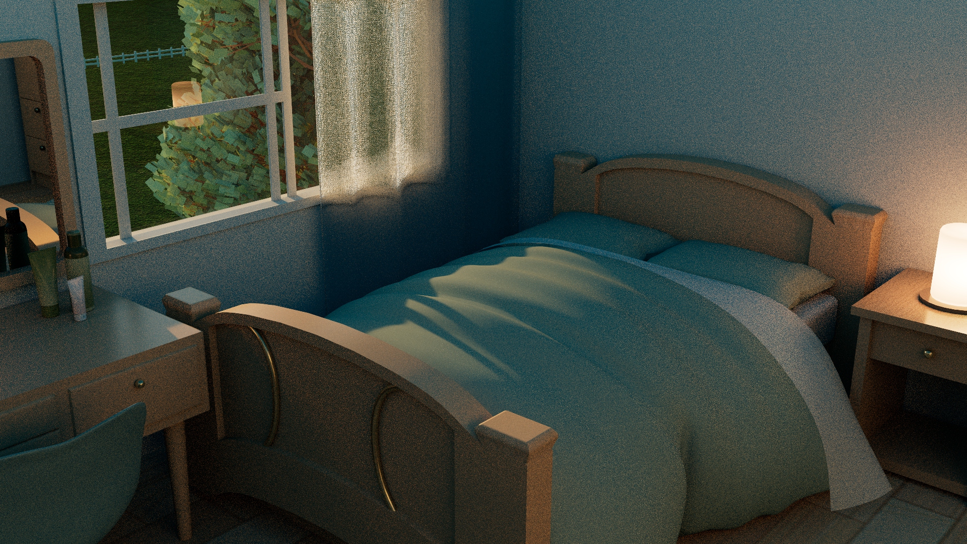 Close up of bed